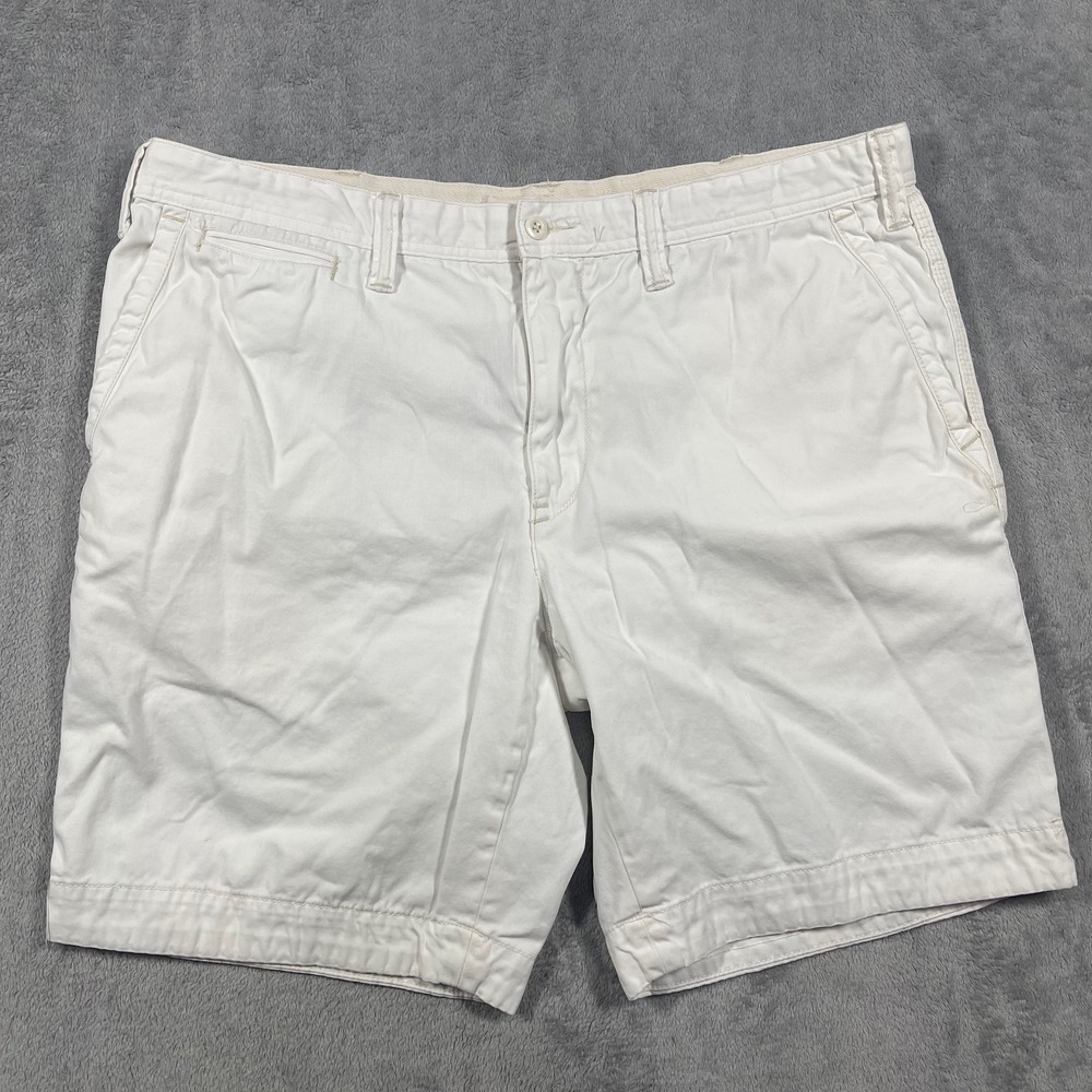 Polo Ralph Lauren Chino Shorts Men 38 White‎ Cotton Twill Relaxed Fit